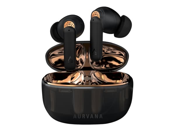 Creative Aurvana Ace 2 - True wireless-hodetelefoner med mikrofon - i øret - Bluetooth - aktiv støydemping - bøkker, gjennomskinnelig sort