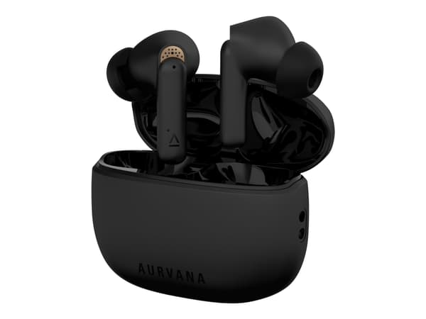 Creative Aurvana Ace - True wireless-hodetelefoner med mikrofon - i øret - Bluetooth - aktiv støydemping - svart, bøkker