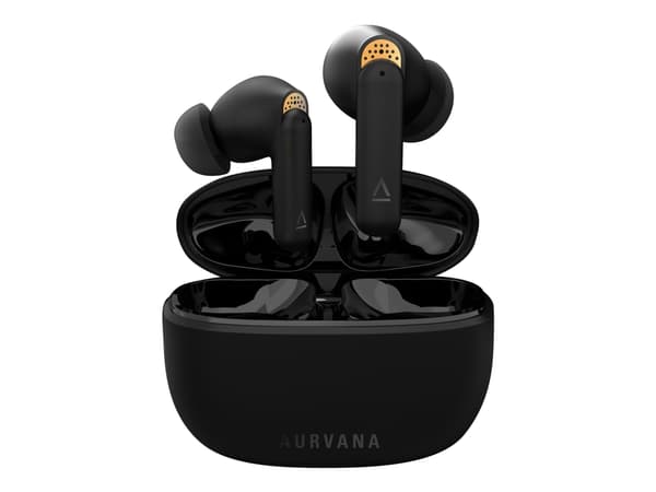 Creative Aurvana Ace - True wireless-hodetelefoner med mikrofon - i øret - Bluetooth - aktiv støydemping - svart, bøkker