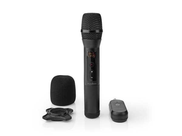 Nedis Microphones, Karaokemikrofon, -95 dB, 70 - 13000 Hz, 1000 O, Trådløs, 6.35 mm (1/4")