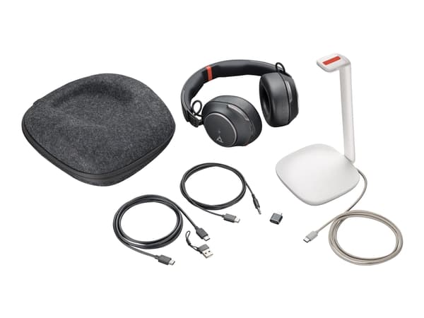 Poly Voyager Surround 85 - Voyager Surround 80 series - headset - fullstorlek - Bluetooth - trådlös - aktiv brusradering - USB-C via Bluetooth-adapte