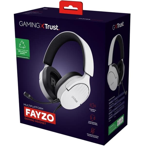 Trust Fayzo Gaming Hörlurar Eco - Vit