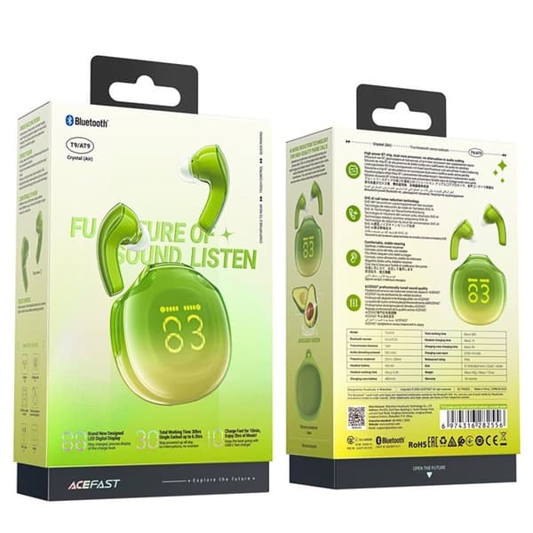 Acefast T9 Bluetooth 5.3 In-Ear Trådlösa Hörlurar - Grön