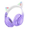 Miniatyrbild 1 av 3: Hoco Bluetooth On-Ear Hörlurar Cat Ear - Lila Grape