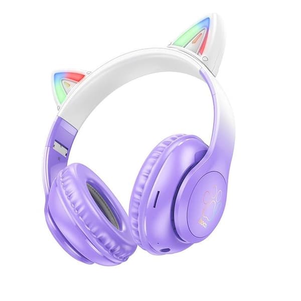 Hoco Bluetooth On-Ear Hörlurar Cat Ear - Lila Grape