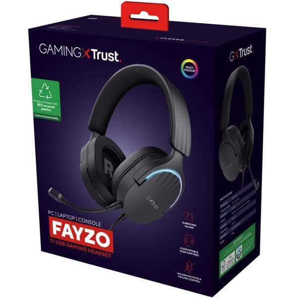 Trust GXT 490 Fayzo Gamingheadset 7.1 USB Eco Svart