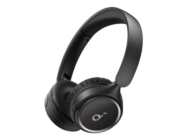 Soundcore H30i - Hörlurar med mikrofon - på örat - Bluetooth - trådlös, kabelansluten - 3,5 mm kontakt - svart