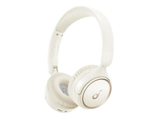 Soundcore H30i - Hodetelefoner med mikrofon - on-ear - Bluetooth - trådløs, kablet - 3,5 mm jakk - hvit