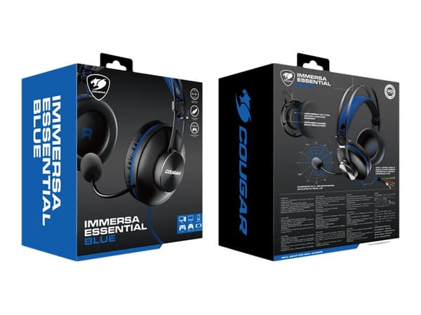 COUGAR IMMERSA ESSENTIAL - Kuulokkeet - täysikokoinen - kaapeli - 3,5 mm jakki - sininen
