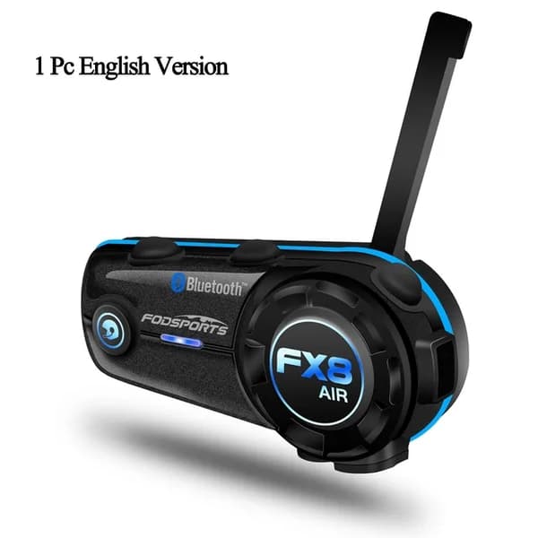 Motorcykel Intercom Headset, Bluetooth 50, Vattentät, 1 st Engelska