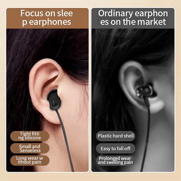 USB-C headset in-ear hovedtelefoner søvn støj isolering - sort