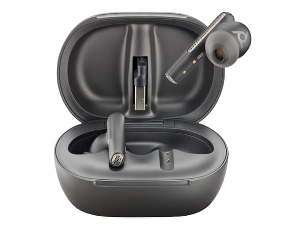 Poly Voyager Free 60+ UC - Langattomat in-ear kuulokkeet mikrofonilla - in-ear - aktiivinen melunvaimennus - USB-A Bluetooth-sovittimen kautta - hiil