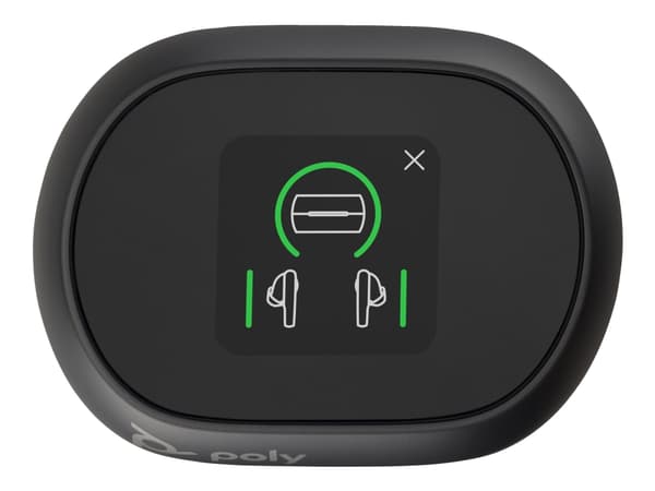 Poly Voyager Free 60+ UC - Langattomat in-ear kuulokkeet mikrofonilla - in-ear - aktiivinen melunvaimennus - USB-A Bluetooth-sovittimen kautta - hiil
