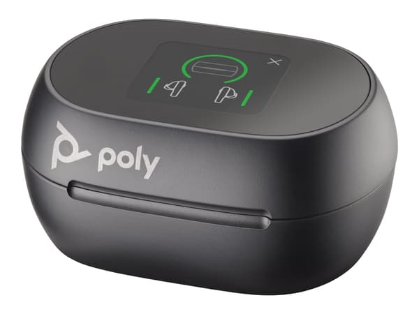 Poly Voyager Free 60+ UC - Langattomat in-ear kuulokkeet mikrofonilla - in-ear - aktiivinen melunvaimennus - USB-A Bluetooth-sovittimen kautta - hiil