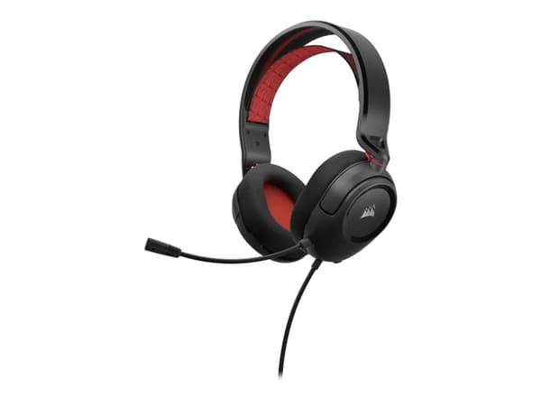 CORSAIR Gaming HS35 v2 - Headset - fullstorlek - kabelansluten - 3,5 mm kontakt - röd