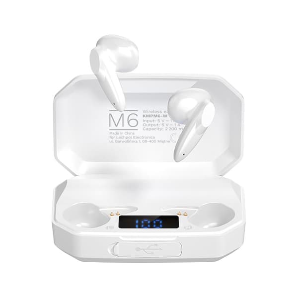 Kruger & Matz M6 langattomat in-ear kuulokkeet virtapankilla - valkoinen