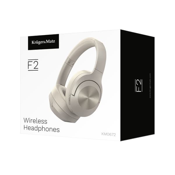 Kruger & Matz F2 trådlösa on-ear hörlurar, grå
