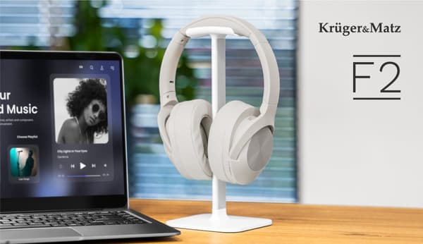 Kruger & Matz F2 trådlösa on-ear hörlurar, grå