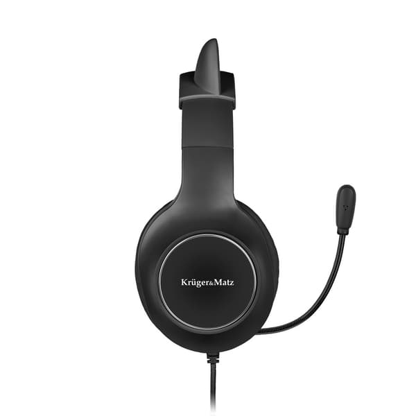 Kruger & Matz Gamer Kids on-ear gaming hovedtelefoner til børn, sorte