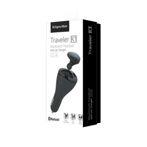 Kruger & Matz Traveler K1 Bluetooth-headset med billaddare