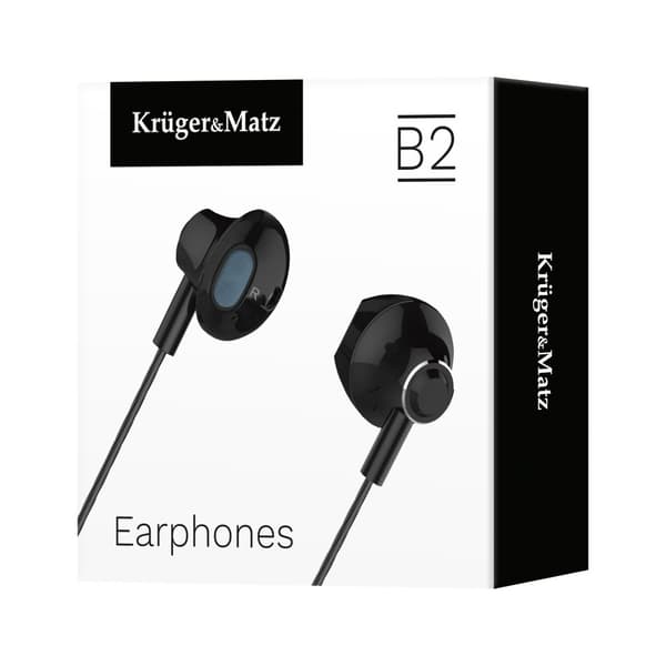 Kruger&Matz B2 in-ear høretelefoner med mikrofon, sorte