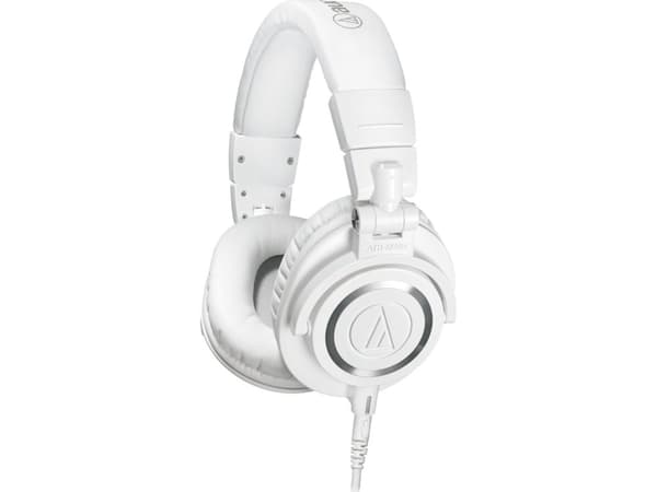 Słuchawki Audio Technica Audio Technica-hodetelefoner ATH-M50XWH med kabel, On-ear, 3,5 mm, Hvit