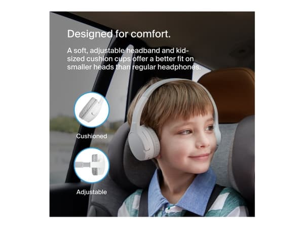 Belkin SoundForm Mini - Kuulokkeet mikrofonilla. - korvassa - Bluetooth - langaton, langallinen - 3,5 mm jakki - valkoinen