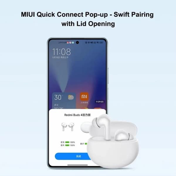 XIAOMI Redmi Buds 4 Active Bluetooth -kuulokkeet - Valkoinen