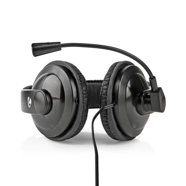 Nedis PC headset | Over-Ear | Stereo | 1x 3.5 mm / 2x 3.5 mm | Vikbara Mikrofon | Svart