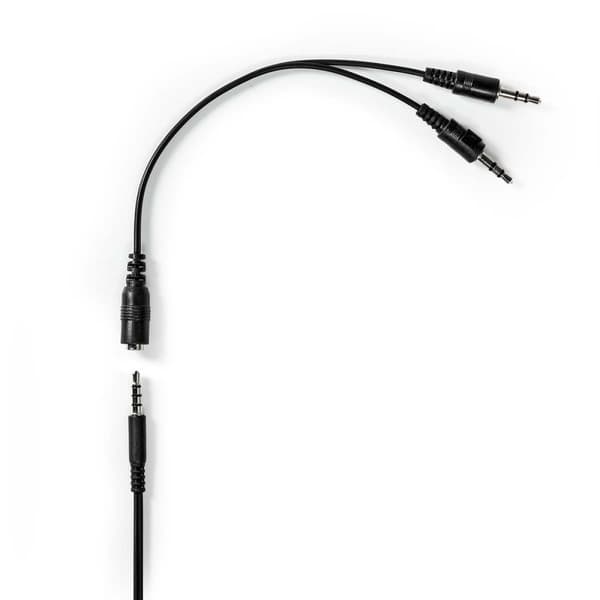 Nedis PC headset | Over-Ear | Stereo | 1x 3.5 mm / 2x 3.5 mm | Vikbara Mikrofon | Svart
