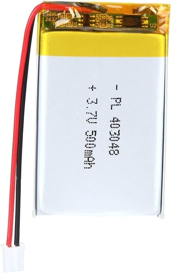 Yunique - Lithium batteri 3.7V 500mAh Model 403048 | Med beskyttelseskredsløb | Genopladelig, kompatibel med Bluetooth- og TWS-øretelefoner
