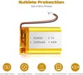 Pikkukuva 5 / 6: Yunique - litiumakku 3.7V 2000mAh malli 103450 | Suojapiirin kanssa | Ladattava, yhteensopiva Bluetooth- ja TWS-kuulokkeiden kanssa