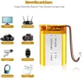 Pikkukuva 2 / 6: Yunique - litiumakku 3.7V 2000mAh malli 103450 | Suojapiirin kanssa | Ladattava, yhteensopiva Bluetooth- ja TWS-kuulokkeiden kanssa