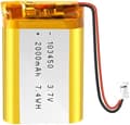 Pikkukuva 1 / 6: Yunique - litiumakku 3.7V 2000mAh malli 103450 | Suojapiirin kanssa | Ladattava, yhteensopiva Bluetooth- ja TWS-kuulokkeiden kanssa