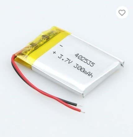 Yunique - Lithium batteri 3.7V 300mAh Model 402535 | Med beskyttelseskredsløb | Genopladelig, kompatibel med Bluetooth- og TWS-øretelefoner
