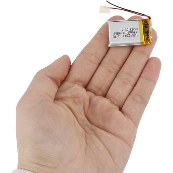 Yunique - Lithium batteri 3.7V 150mAh model 402030 | Med beskyttelseskredsløb | Genopladelig, kompatibel med Bluetooth- og TWS-øretelefoner