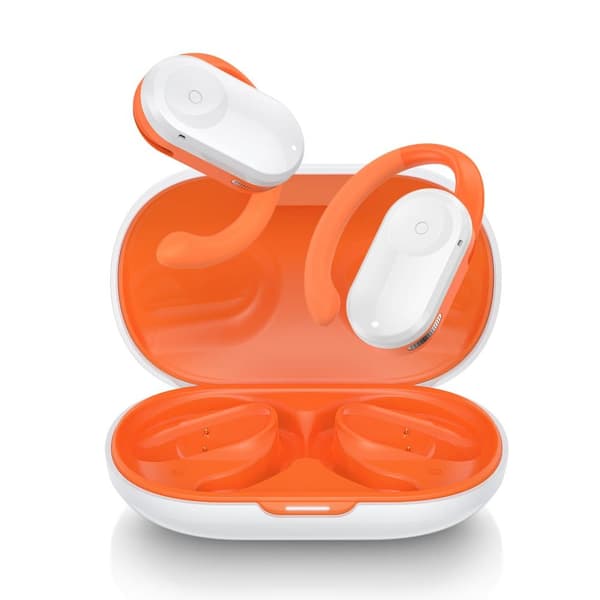 Öppna öron hörlurar bluetooth hörlurar 16,2 mm bas 50h lång batteritid ENC HD-samtal Comfort Wear Öronkrokar Hörlurar, orange