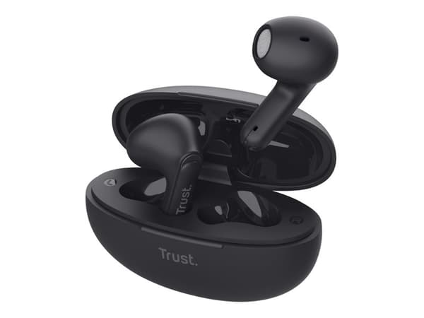 Trust Yavi - True wireless-hodetelefoner med mikrofon - i øret - Bluetooth - svart
