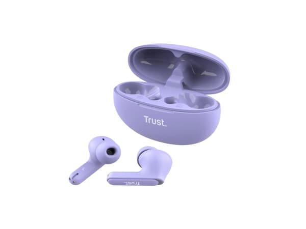 Trust Yavi - True wireless-hörlurar med mikrofon - inuti örat - Bluetooth - lila