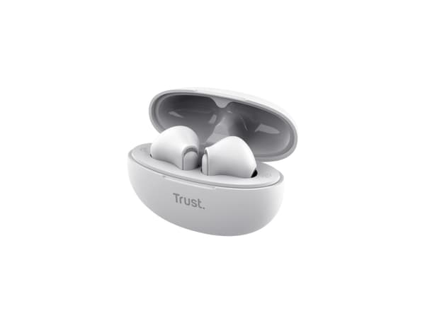 Trust Yavi - True wireless-hodetelefoner med mikrofon - i øret - Bluetooth - hvit