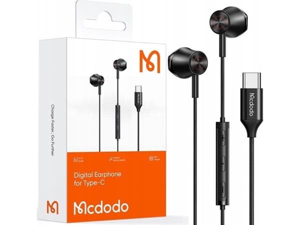 Mcdodo-hodetelefoner MCDODO KABLET HODETELEFON USB-C MED MIKROFON IN-EAR MED DAC FOR TELEFON