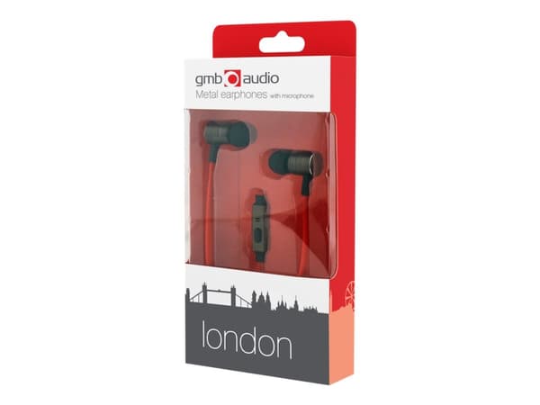 GMB Audio London MHS-EP-LHR - Hörlurar med mikrofon - inuti örat - kabelansluten - 3,5 mm kontakt