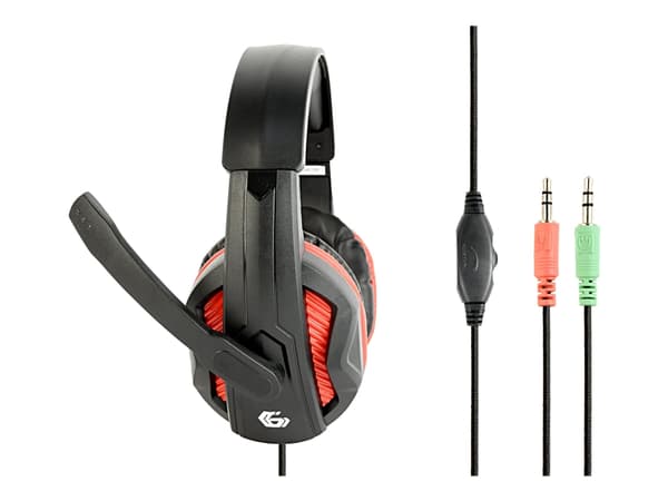 Gembird GHS-03 - Hodesett - full størrelse - kablet - 3,5 mm jakk - matt svart