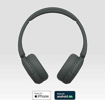 Sony WH-CH520 trådløse Bluetooth-hovedtelefoner - op til 50 timers batterilevetid med hurtig opladning, on-ear-stil - Sort (fornyet)