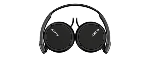 Sony MDR-ZX110 lätta hopfällbara on-ear-hörlurar som är kompatibla med smartphones, surfplattor, bärbara datorer och MP3-enheter - svart
