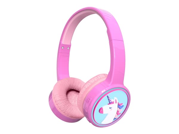 DENVER BTH-106P - Kuulokkeet mikrofonilla. - täysikokoinen - Bluetooth - langaton, kaapeli - 3,5 mm jakkipistoke - vaaleanpunainen