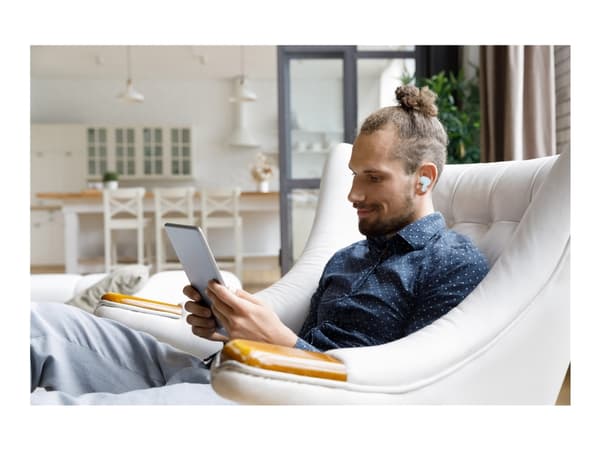 Creative Zen Air Pro - True wireless-hodetelefoner med mikrofon - i øret - Bluetooth - aktiv støydemping - hvit, svart