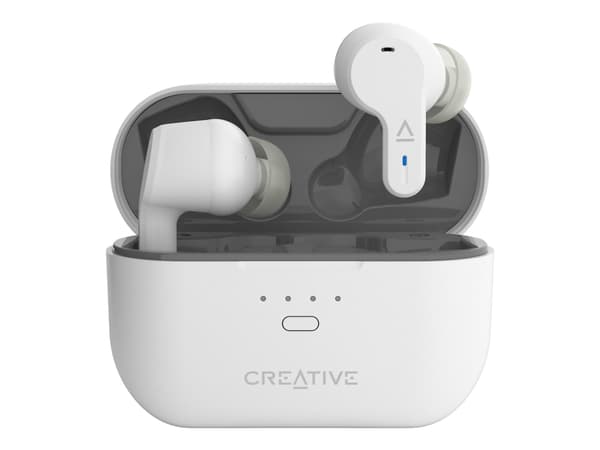 Creative Zen Air Pro - True wireless-hörlurar med mikrofon - inuti örat - Bluetooth - aktiv brusradering - vit, svart