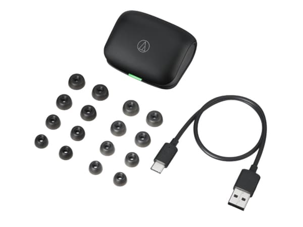 Audio-Technica ATH-TWX7 - True wireless-hörlurar med mikrofon - inuti örat - Bluetooth - aktiv brusradering - asksvart