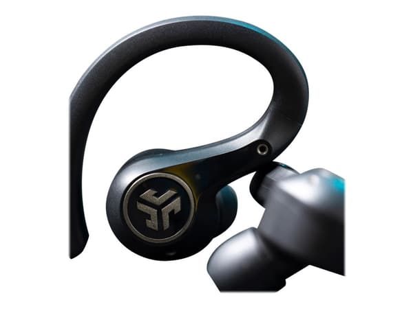 JLab Audio Epic Air Sport ANC - True wireless-hodetelefoner med mikrofon - i øret - over-øret-montering - Bluetooth - aktiv støydemping - svart